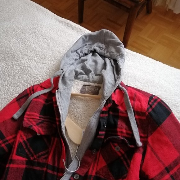 Natural double layers jacket with hood - Picture 2 of 3